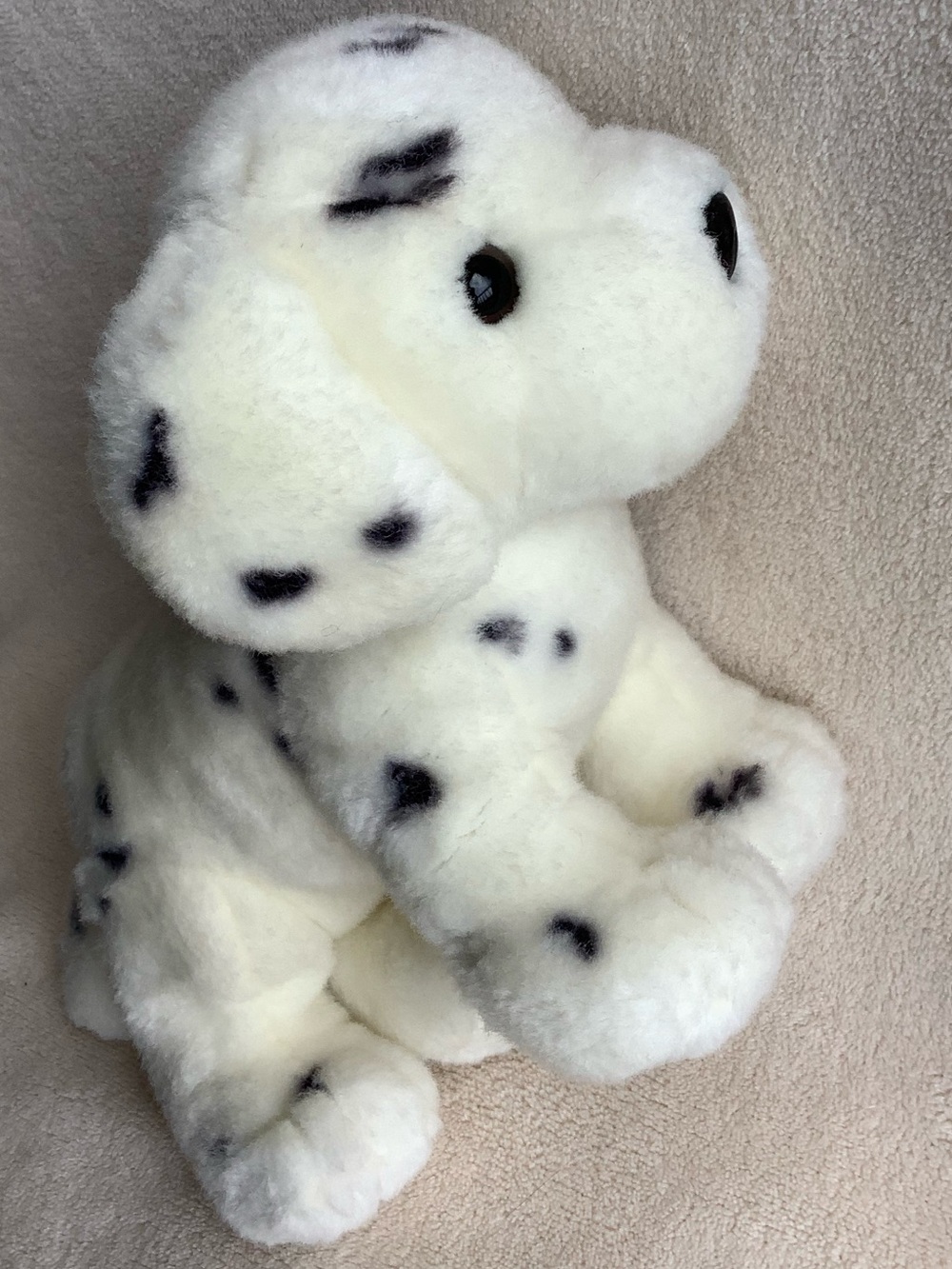 Unbranded Plush Dalmatian Puppy Dog White Black Spotted Stuffed Animal Toy